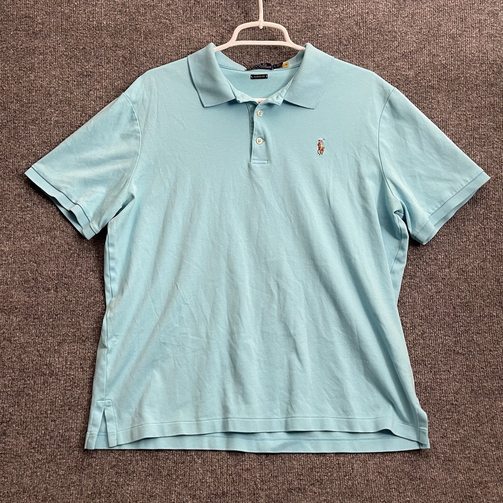 Polo Ralph Lauren Polo Shirt Men's Sz L Comfort Fit Light Blue Short Sleeeve